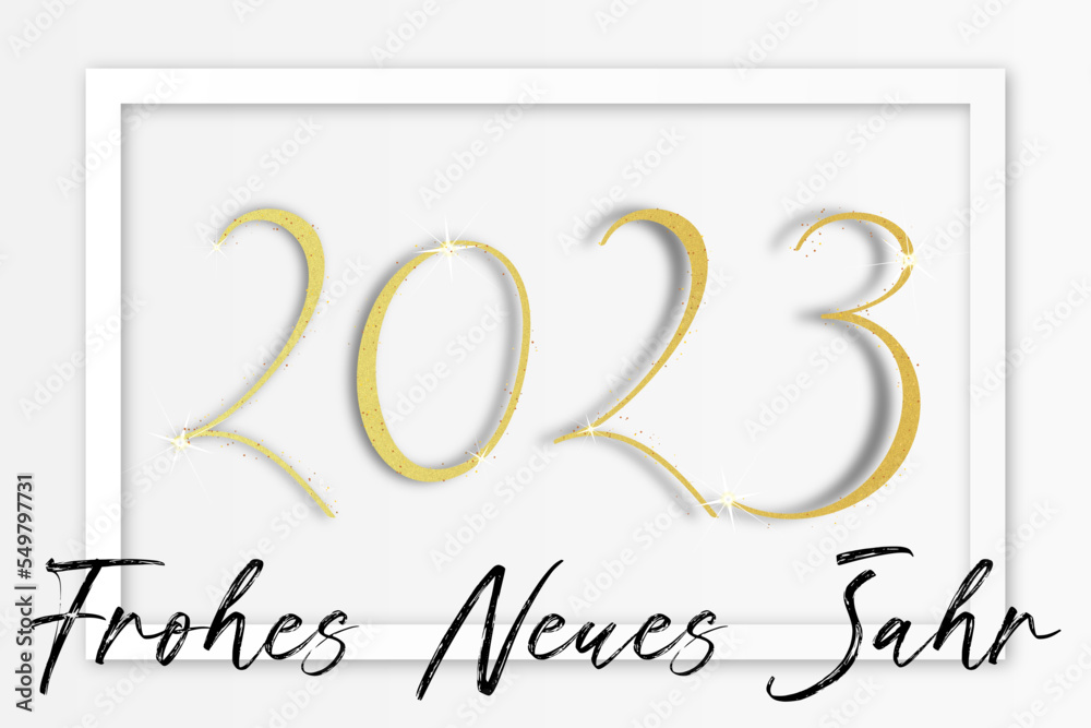 Naklejka premium frohes neues jahr 2023