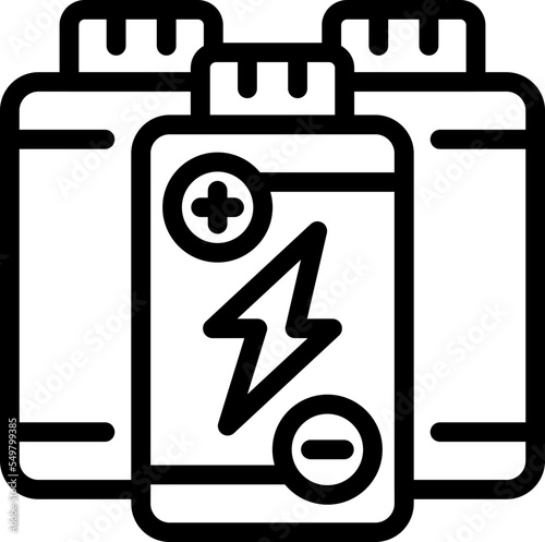 Eco battery icon outline vector. Energy plant. Bio fuel