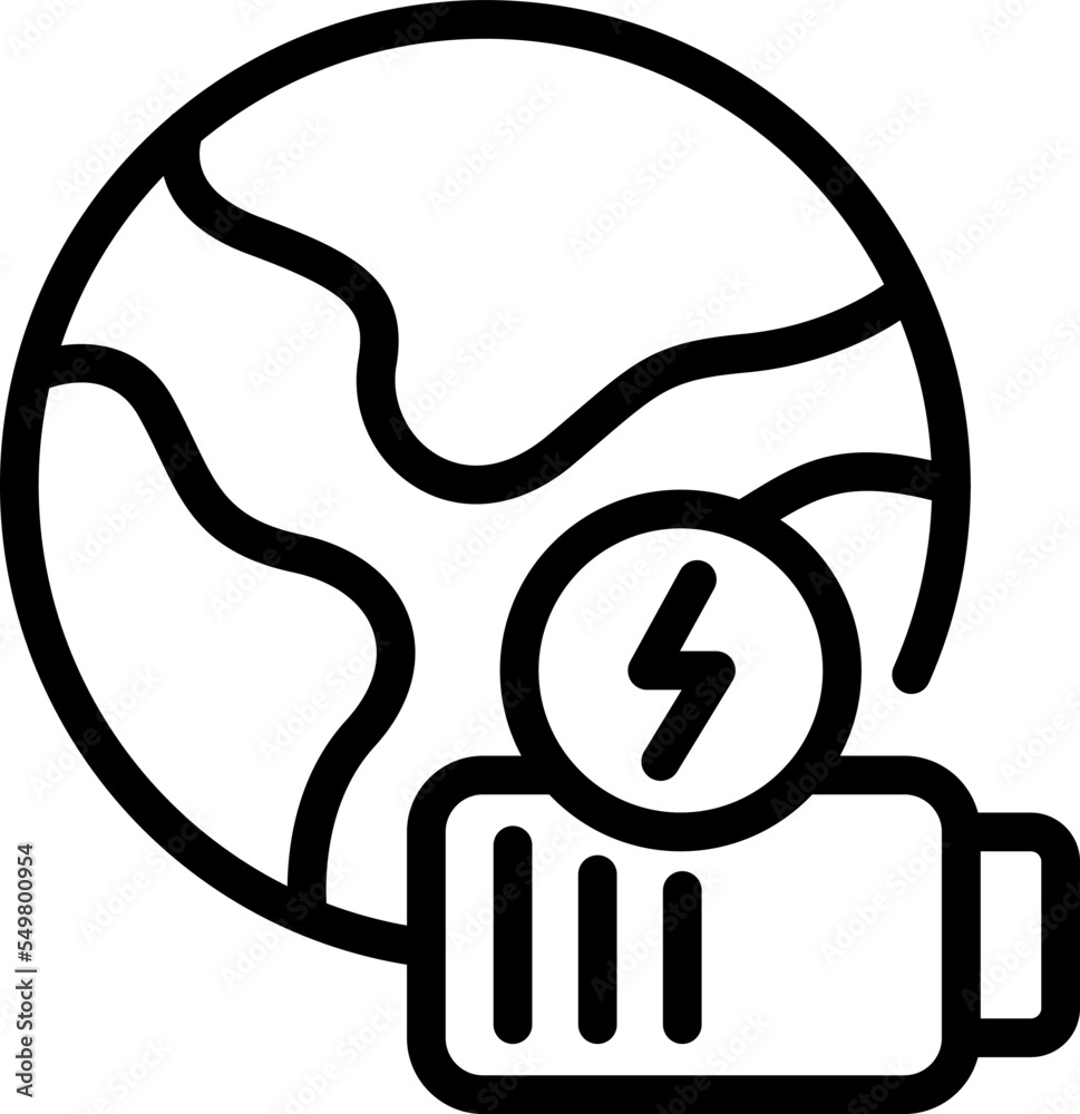 Fill planet energy icon outline vector. Plant power. Eco water Fill planet energy icon outline vector. Plant power. Eco water