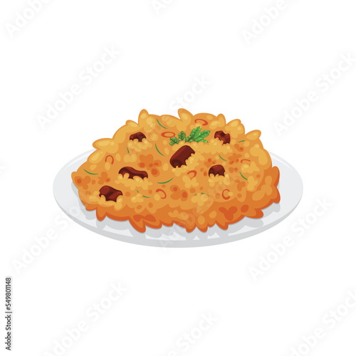 Pilaf background. Design with cartoon style.