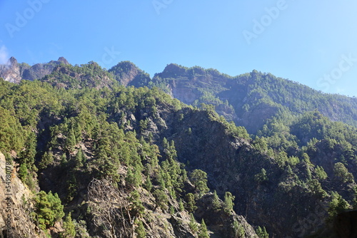 View on the Taburiente Caldera National Park In La Palma 