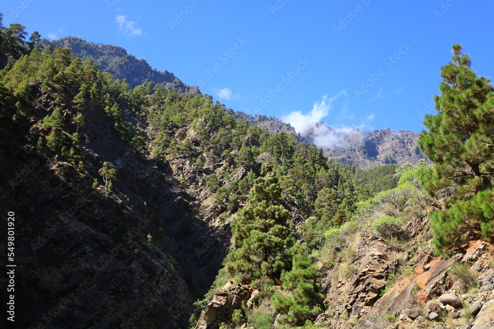 View on the Taburiente Caldera National Park In La Palma
