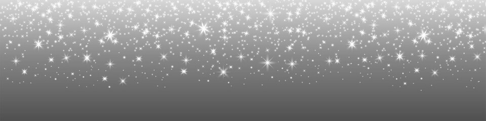 Glittering vector dust on a transparent background. White sparkling lights. Christmas Holiday glow particle. Magic star effect. Shine background. Festive party design. Twinkle flash. PNG image