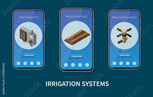 Irrigation Systems Isometric Mobile App