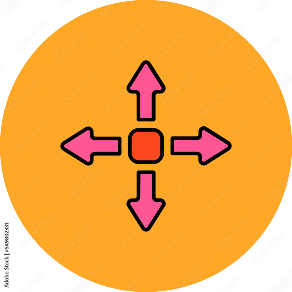Move Multicolor Circle Filled Line Icon Move Multicolor Circle Filled Line Icon