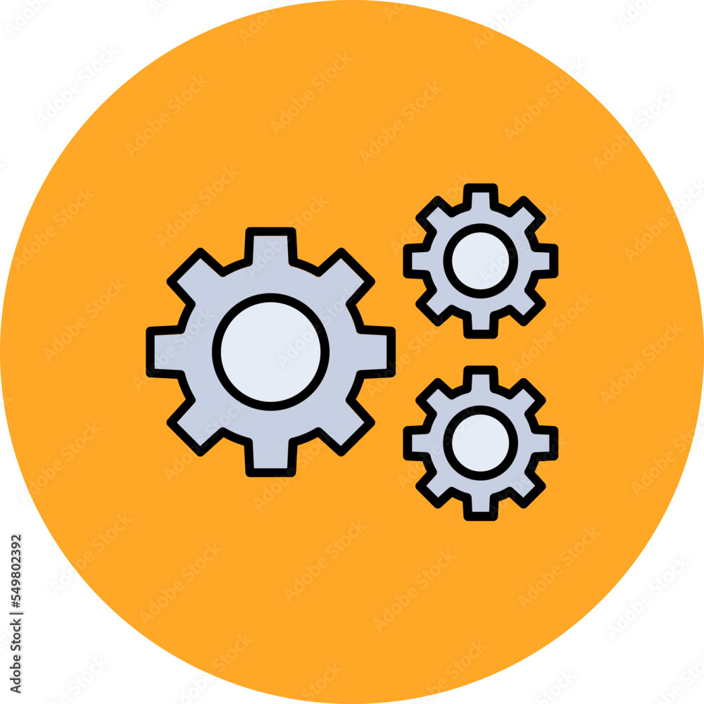 Setting Multicolor Circle Filled Line Icon Setting Multicolor Circle Filled Line Icon