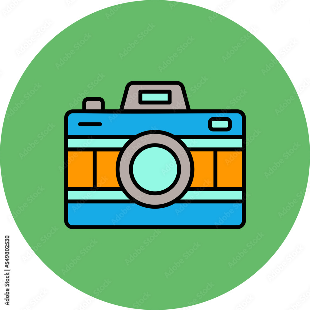 Camera Multicolor Circle Filled Line Icon Camera Multicolor Circle Filled Line Icon