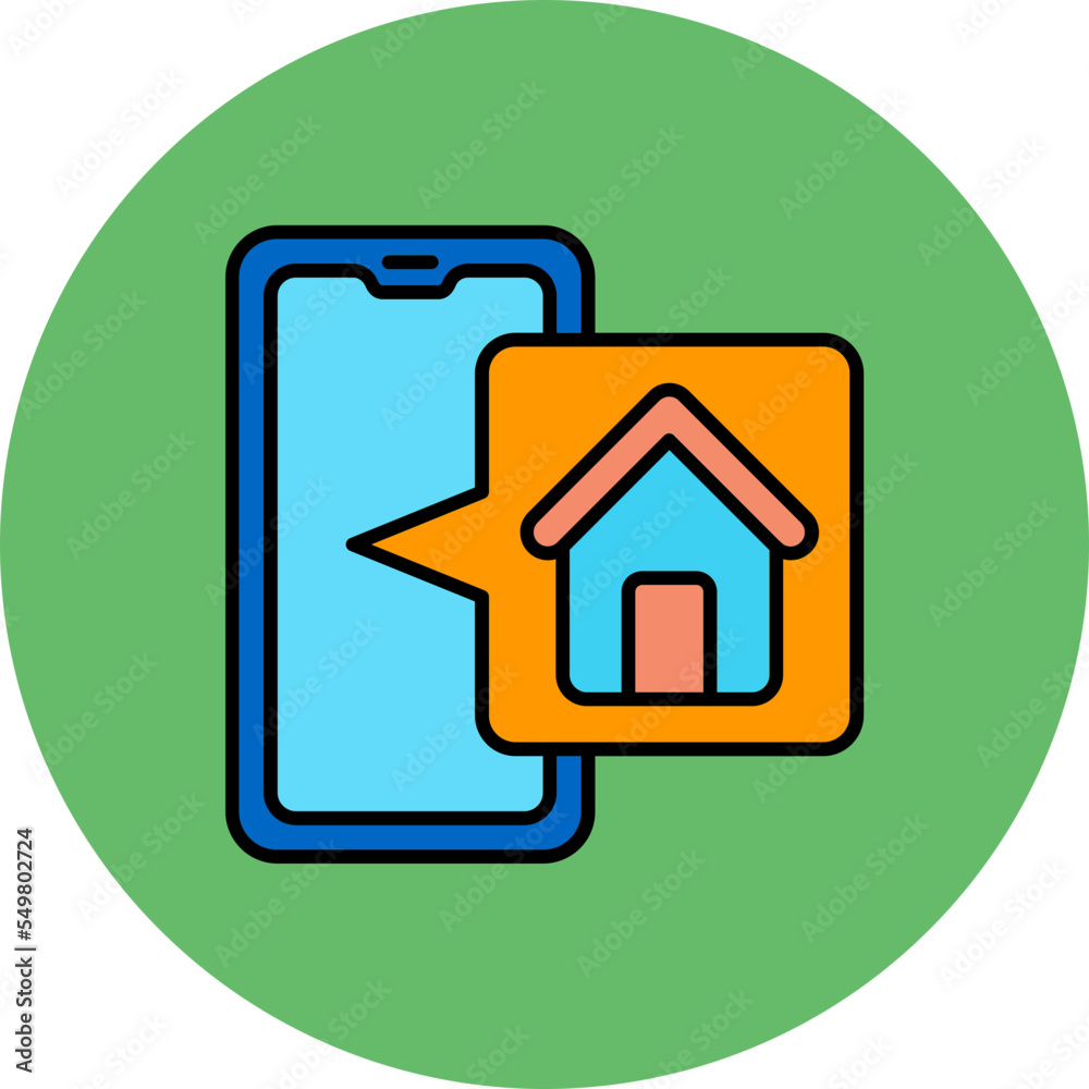 Home Multicolor Circle Filled Line Icon Home Multicolor Circle Filled Line Icon