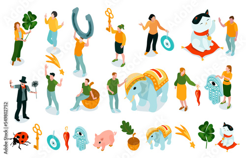 Isometric Lucky Symbols Collection