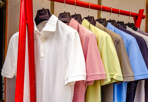 clothes at a rack - close-up © fottoo