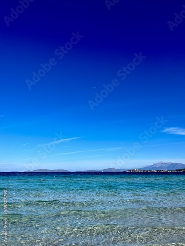 Blue seascape  azure sea surface and blue sea  sea horizon background