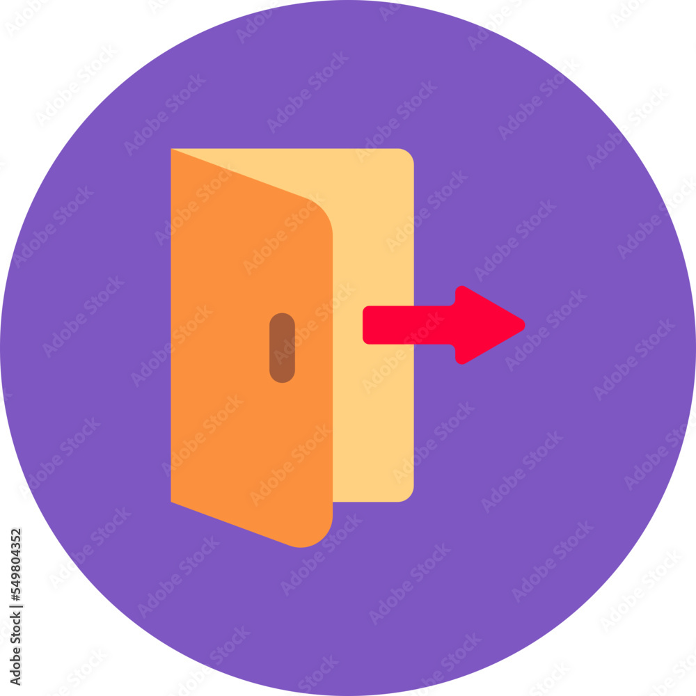 Logout Multicolor Circle Flat Icon