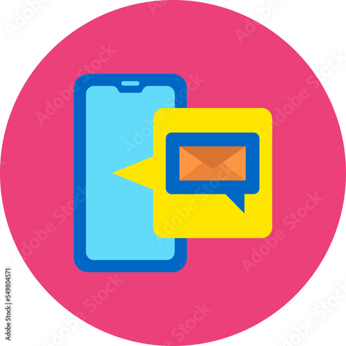 Messenger Multicolor Circle Flat Icon