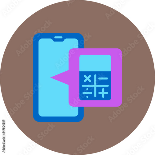 Calculator Multicolor Circle Flat Icon