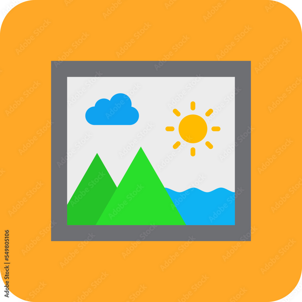Fototapeta premium Image Multicolor Round Corner Flat Icon