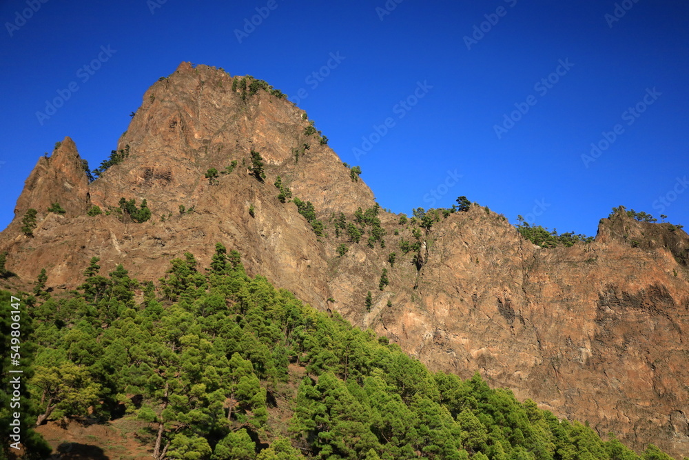 View in the Taburiente Caldera National Park of La Palma
