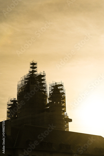 Belgique Wallonie Nivelles renovation collegiale Nivelles Eglise travaux chantier photo