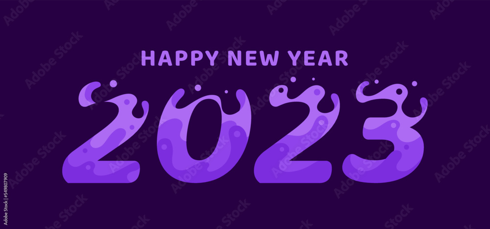 Happy New Year 2023 Greeting Card Banner for Calendar