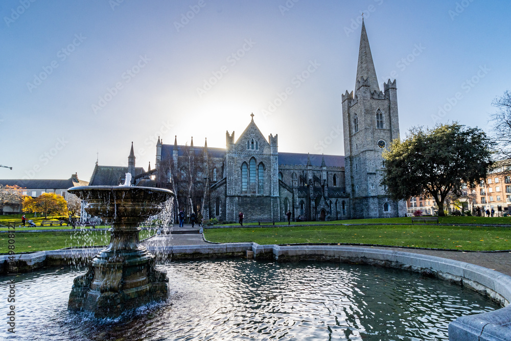 Obraz na płótnie St. Patrick's Cathedral and Collegiate Church, Dublin, Ireland, the national cathedral of the Church of Ireland. Gothic style. w salonie