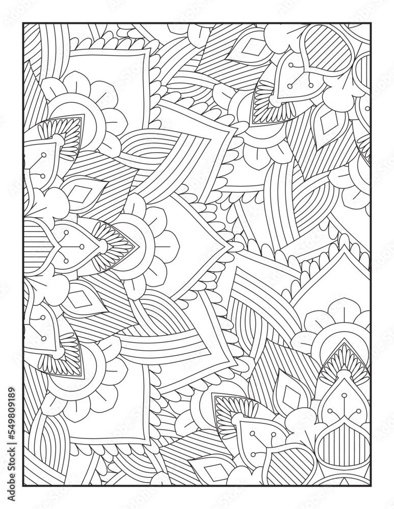 Flower Mandala Coloring Pages, Floral Mandala Coloring Pages, Pattern Coloring Page. Adult Coloring Page.