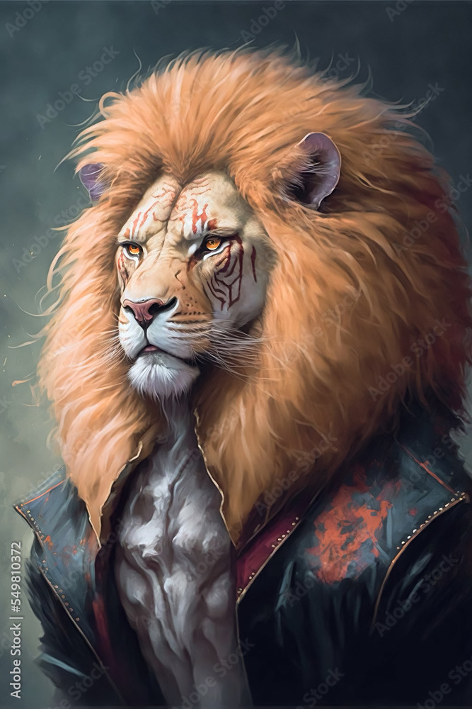 portrait of a lion warrior 
