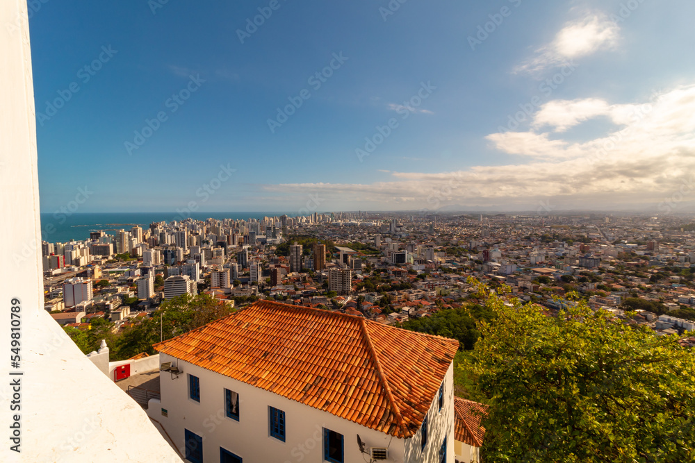 Itaparica  vista do Convento da Penha. Vila Velha, Vitória, Espirito Santo, Brasil ponte, montanha mar