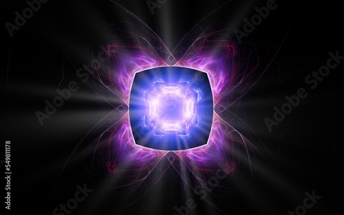 digital illustration abstract image generated fractal background image portal pattern of various geometric shapes and lines of various colors for computer graphics or web design