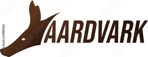 Aardvark minimalist Brown Logo with replaceable typography. Modern and elegant animal aardvark logo design photo