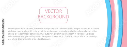 Horizontal background with streaks of transgender flag colors vector illustration isolated on white. Banner template with copy space for text