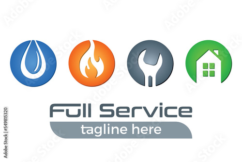 Sanitär, Haus-Service, Handwerk, Hausmeister, Heizungsbauer, Industrieservice - Logo, Firmenzeichen