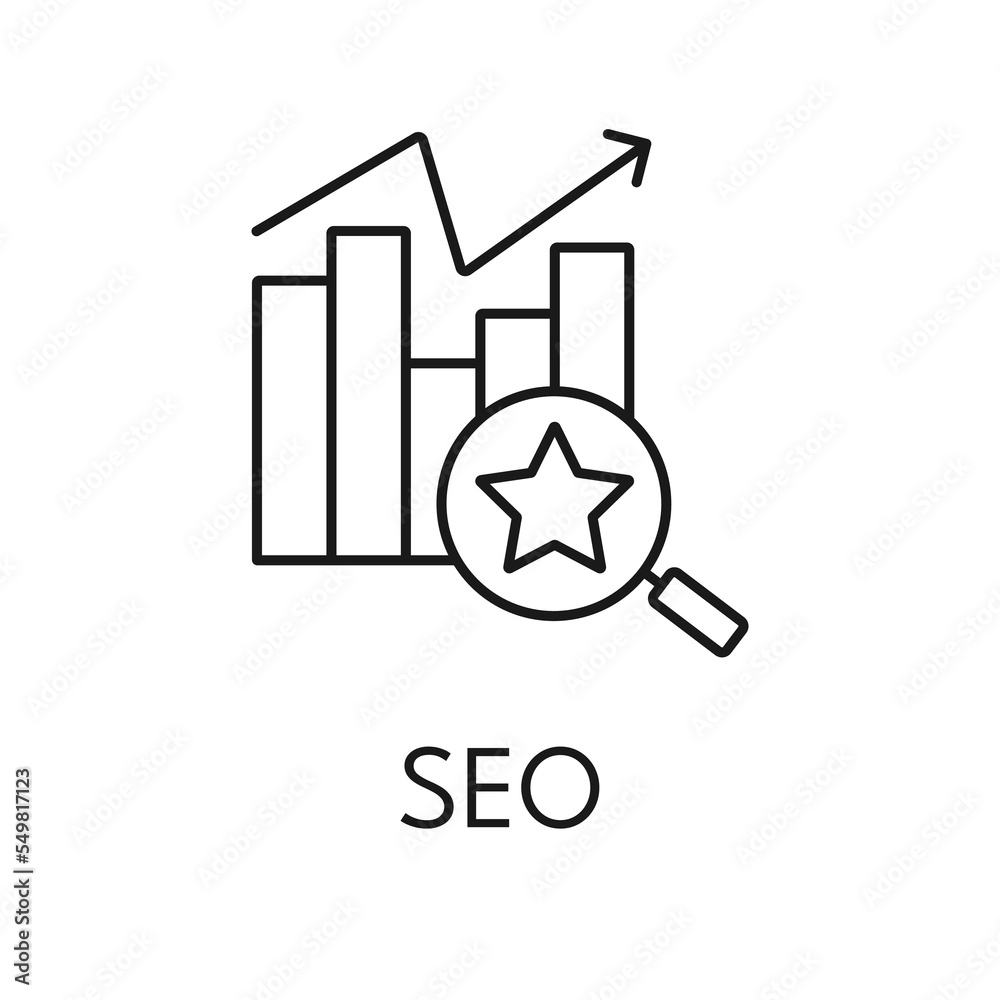 Seo thin line icon on white background Seo thin line icon on white background