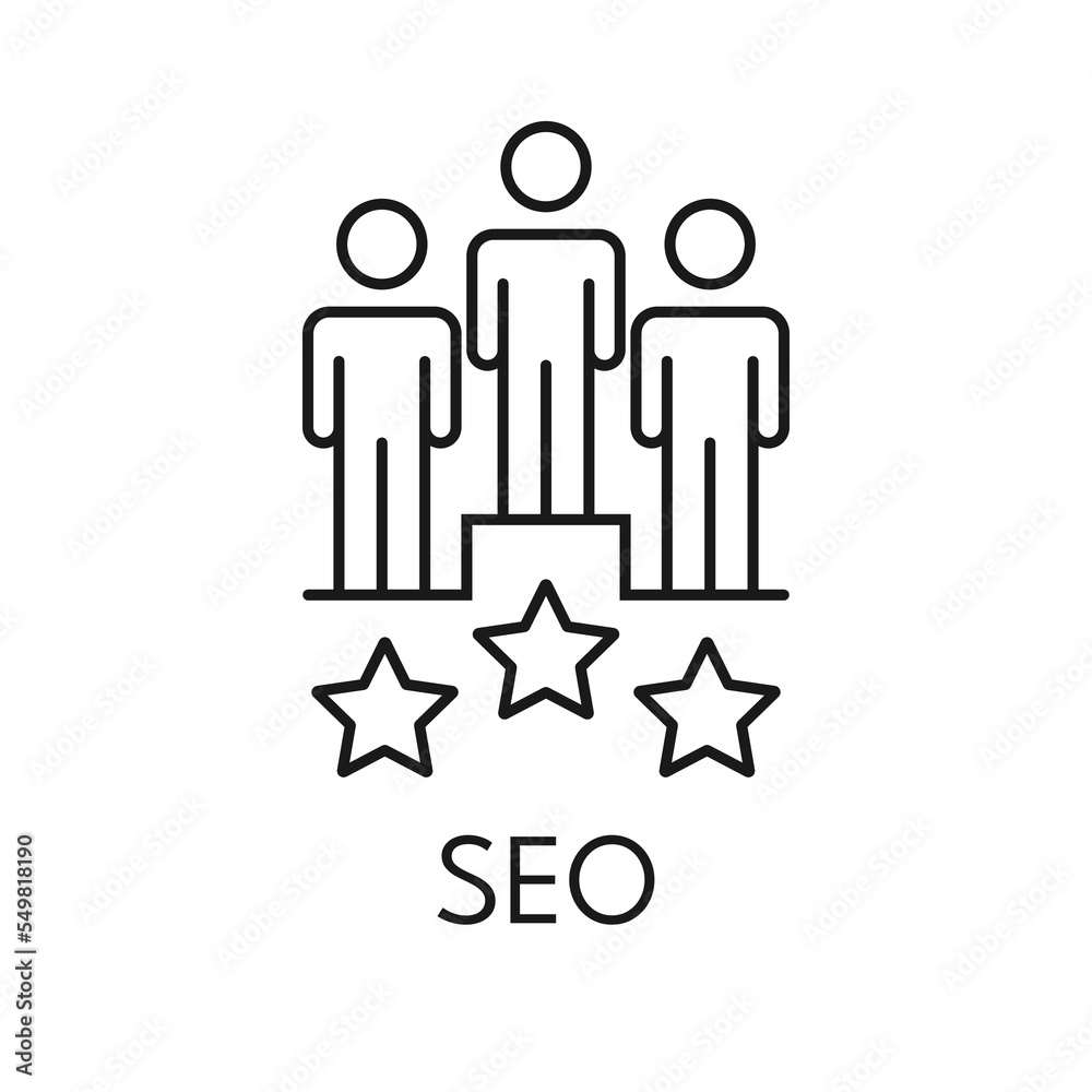 Seo thin line icon on white background Seo thin line icon on white background