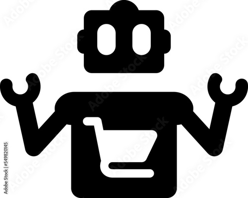 Shopping robot service icon