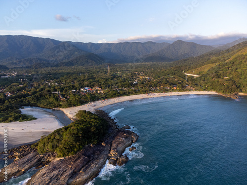 amazing seaside town with mountains and paradisiacal beach