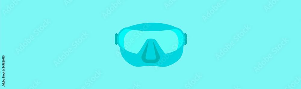 illustration of diving mask on turquoise background, diving illustration illustration of diving mask on turquoise background, diving illustration