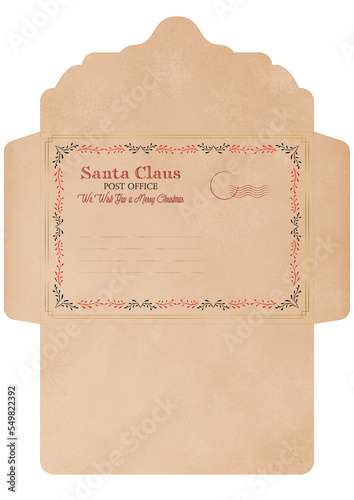 Envelope from Santa Claus template for print