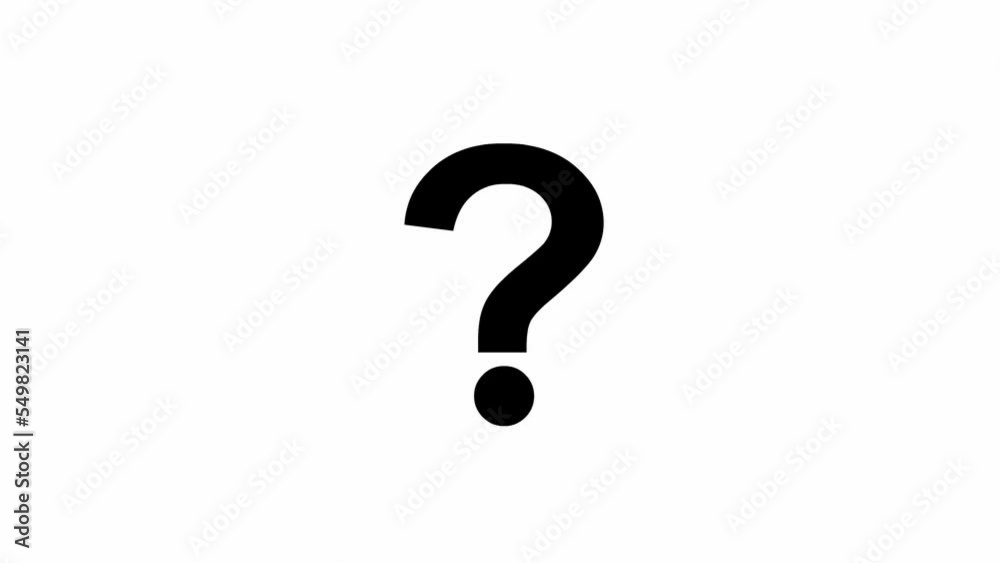 Animated black symbol of question mark. Radiance from rays around symbol. Looped video. Vector illustration isolated on a white background. Animated black symbol of question mark. Radiance from rays around symbol. Looped video. Vector illustration isolated on a white background.