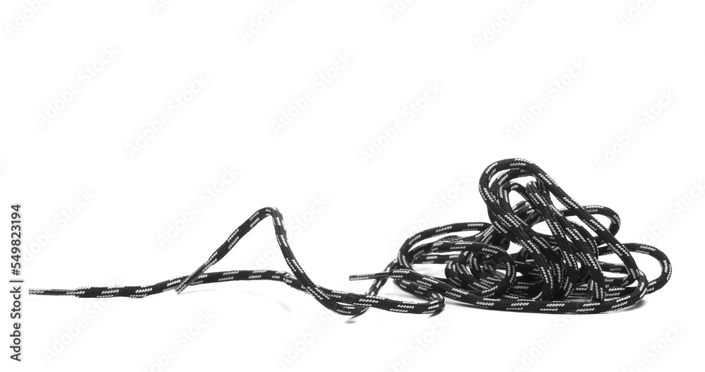 Back white shoelaces isolated on white Back white shoelaces isolated on white