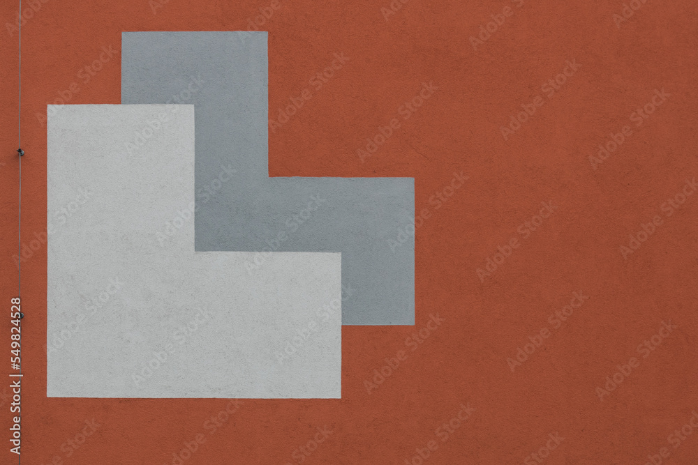 Minimalist abstract wallpaper with simple patterns iin orange field, close up of a wall Minimalist abstract wallpaper with simple patterns iin orange field, close up of a wall