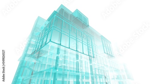 Abstract architecture background 3d illustration