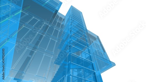 Abstract architecture background 3d illustration