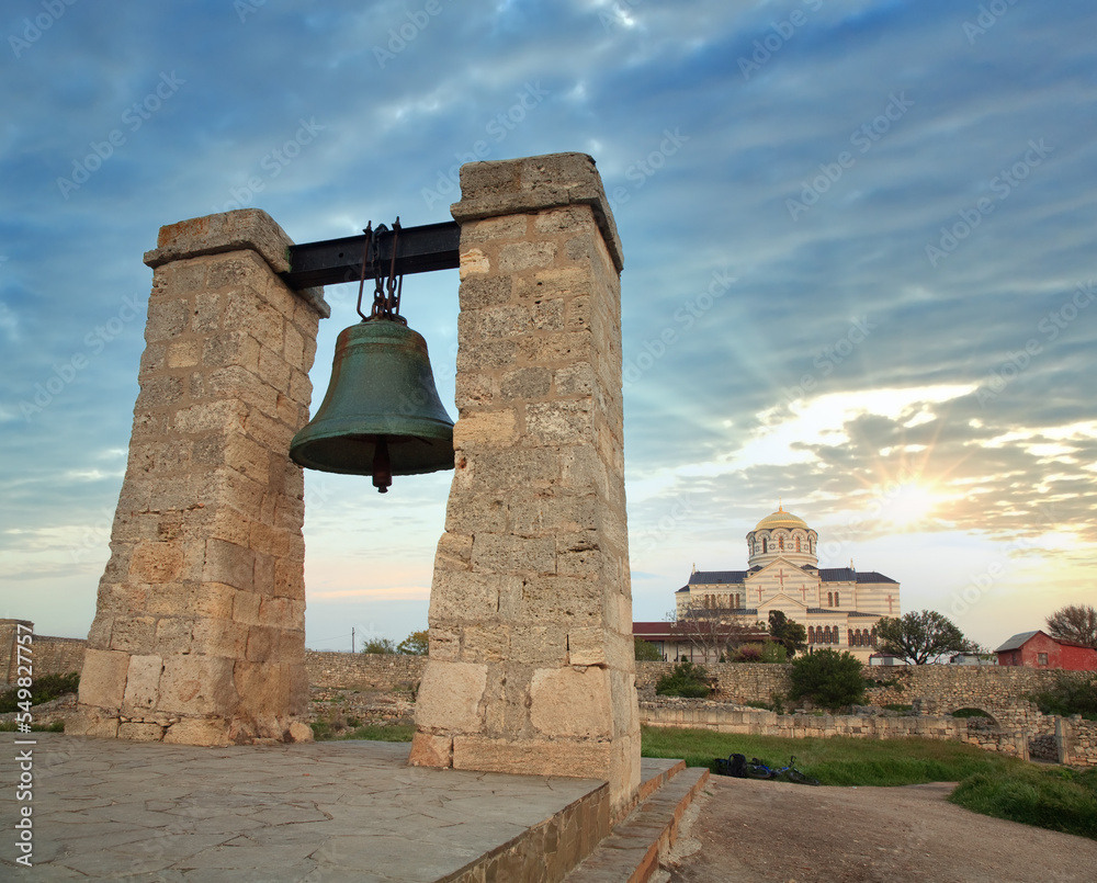 Evening the ancient bell of Chersonesos
