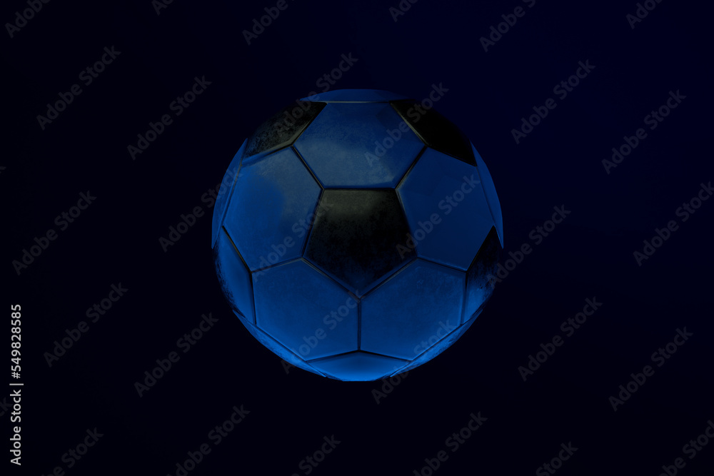 Soccer ball over dark background, 3d render