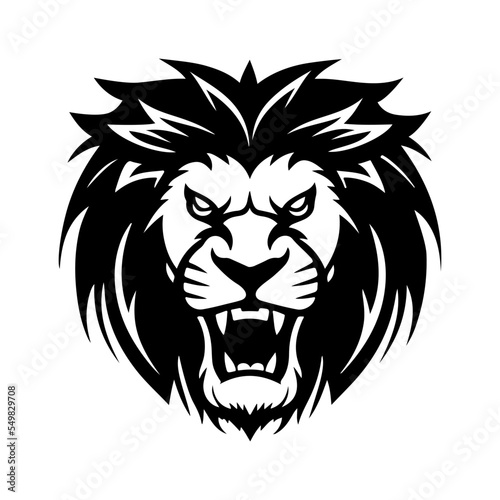 lion mascot logo   wildlife lion   black and white lion 