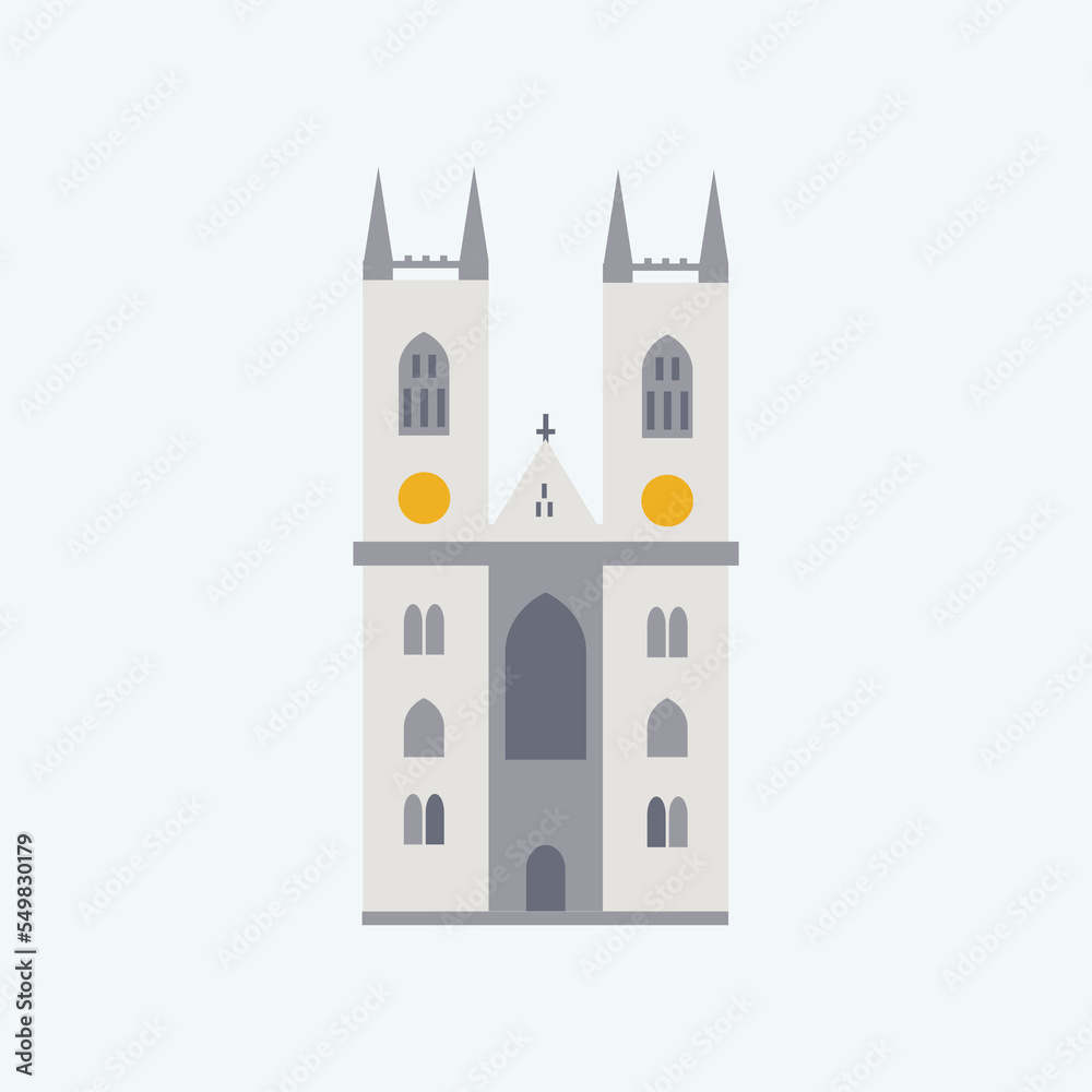 Westminster Abbey. Flat style illustration