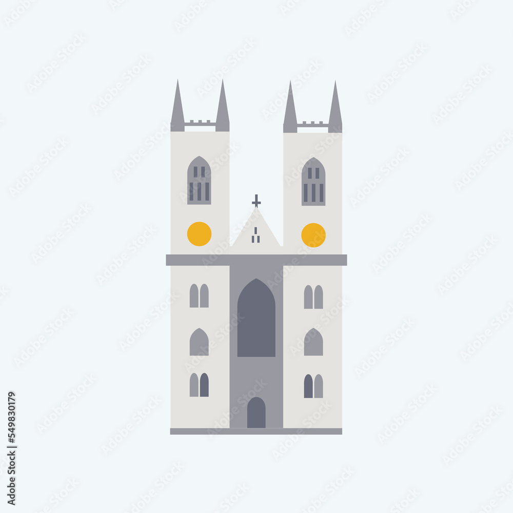 Westminster Abbey. Flat style illustration Westminster Abbey. Flat style illustration