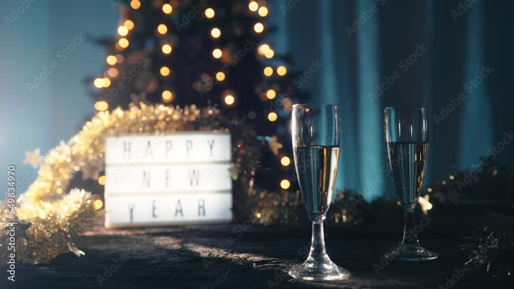 Champagne goblets for happy new year 