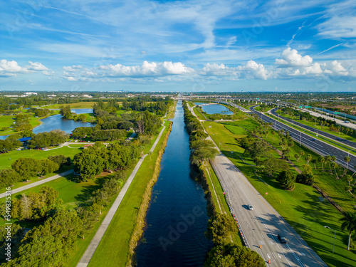 Aerial drone photo of New River Greenway near Weston Road and 595