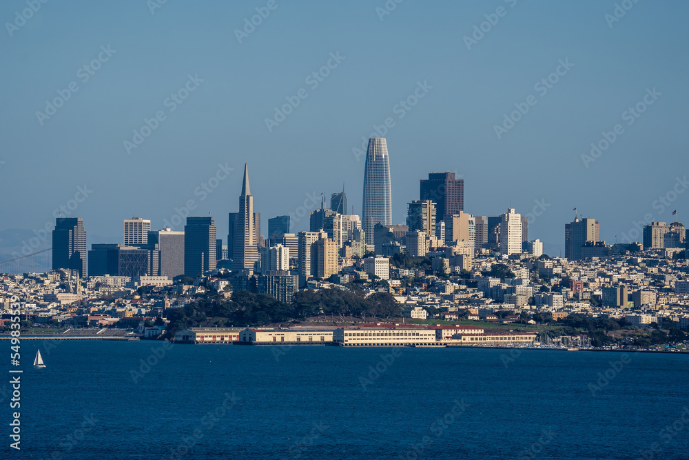 View of San Francisco from Golden bridge.