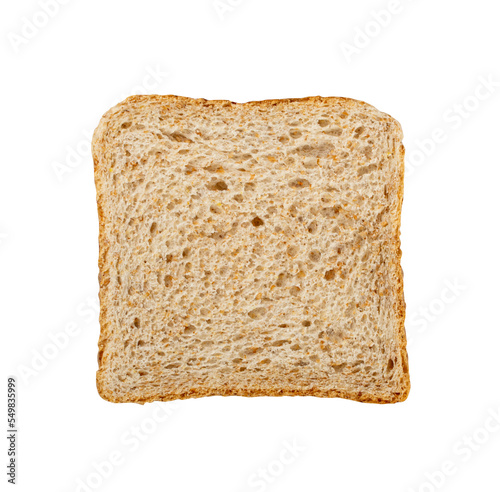 Whole Grain Healthy Sandwich Bread Square Slices Isolated, Supermarket Bread for Toasts, Soft Pieces